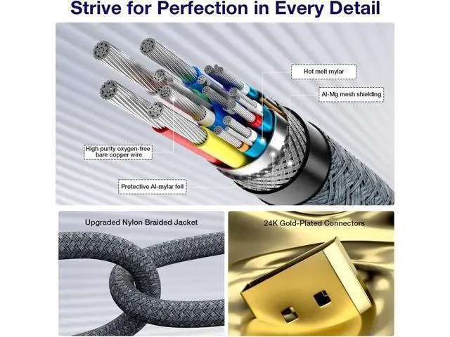 Alt view image 6 of 7 - 8K@60Hz DisplayPort to HDMI Adapter, Uni-Directional DP 1.4a to HDMI 2.1 Converter Cable, Support 8K, 4K@120Hz, 2K@240Hz, VRR, HDR, HDCP 2.3, DSC 1.2a for HP, ASUS, DELL, GPU, AMD, NVIDIA