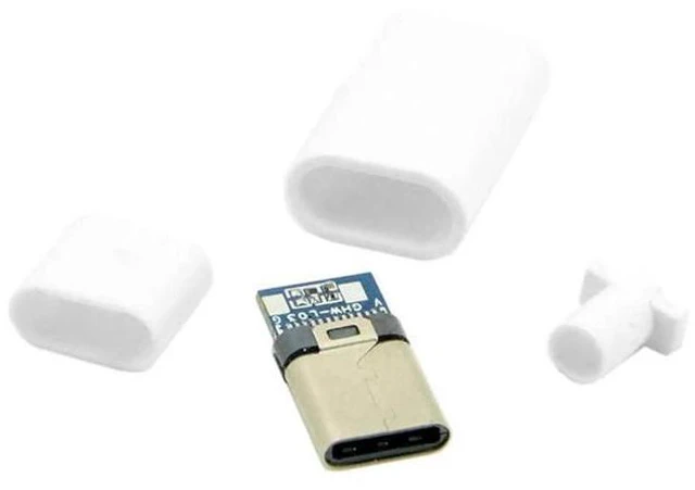 Alt view image 2 of 7 - Aomoproing 5set DIY 24pin USB 3.1 Type C USB-C Male Plug Connector SMT Type with 3.5mm SR and Housing Cover