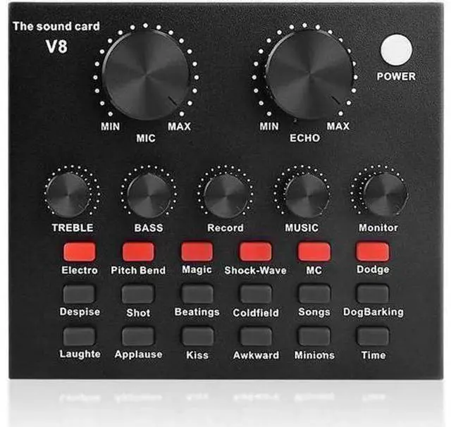 Main image of Live Sound Card Portable Mobile Audio Mixer, Karaoke Sound Mixer Recording Sound Card for Live Broadcast K Songs Recording Voice Chatting