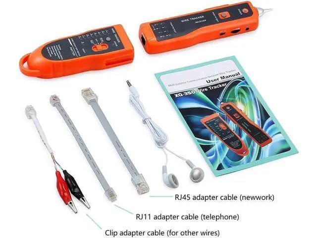 Alt view image 5 of 7 - Wire Tester RJ45 RJ11 Cable Tracker Line Finder Multifunction Wire Tracker Ethernet LAN Network Cat5 Cat6 with Earphone for Cable Collation, Network Maintenance Collation, Telephone Line Test