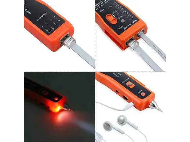 Alt view image 6 of 7 - Wire Tester RJ45 RJ11 Cable Tracker Line Finder Multifunction Wire Tracker Ethernet LAN Network Cat5 Cat6 with Earphone for Cable Collation, Network Maintenance Collation, Telephone Line Test