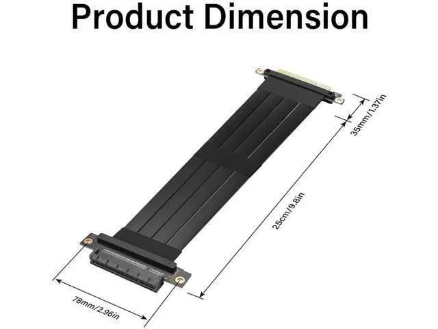 Alt view image 5 of 7 - Aomoproing PCIe 3.0 X8 Extension Cable PCI-E 8X Male to Female Riser Cable 25CM (180 Degree M/F)
