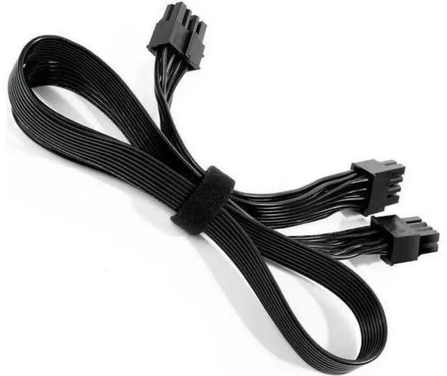 Alt view image 3 of 4 - Aomoproing PSU CPU 8 Pin to Dual 8 (4+4) Pin EPS Cable Male to Male CPU Power Cable for Seasonic Focus Prime ROG Thor Strix Modular Power Supply (70cm+15cm)