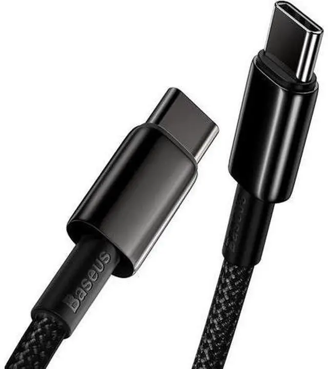 Main image of USB C Cable, Baseus 100W PD 5A QC 4.0 Fast Charging USB C to USB C Cable, Zinc Alloy Nylon Braided Type C Data Cable for Samsung S21 S20+ S10 Note 10 iPad Pro MacBook Pro Google Pixel and more (6.6ft)