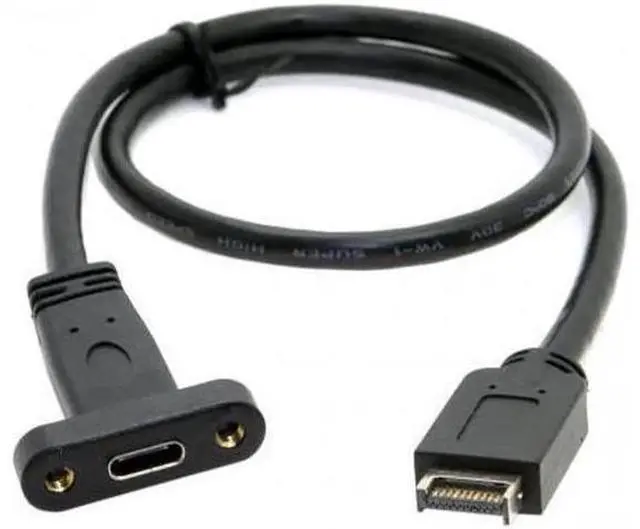 Main image of Aomoproing USB 3.1 Front Panel Header to USB-C Type-C Female Extension Cable 40cm with Panel Mount Screw