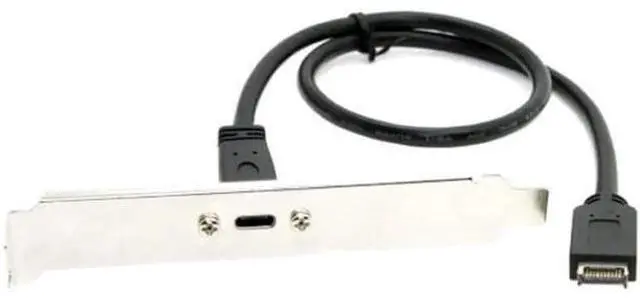 Alt view image 2 of 5 - Aomoproing USB 3.1 Front Panel Header to USB-C Type-C Female Extension Cable 40cm with Panel Mount Screw