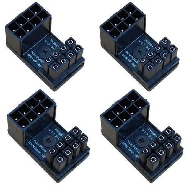 Main image of Aomoproing 8 Pin 180 Degree Adapter, GPU VGA PCIe 8 Pin U Turn 180 Degree Angle Connector Power Adapter Board for Desktop Graphics Card 4pcs