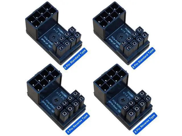 Alt view image 3 of 4 - Aomoproing 8 Pin 180 Degree Adapter, GPU VGA PCIe 8 Pin U Turn 180 Degree Angle Connector Power Adapter Board for Desktop Graphics Card 4pcs