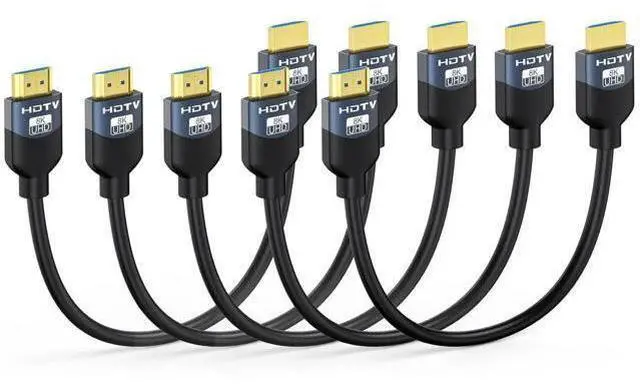 Main image of 8K Short HDMI 2.1 Cables 1 Foot 5-Pack, High Speed HDMI Gaming Monitor Cable for PS5 TV-8K ARC&eARC HDMI Cord-165/180/240Hz, HDCP2.3, 3D/HDR10 for Soundbar, PS5, PS4, TV, Xbox, Roku, Cinema, Computer