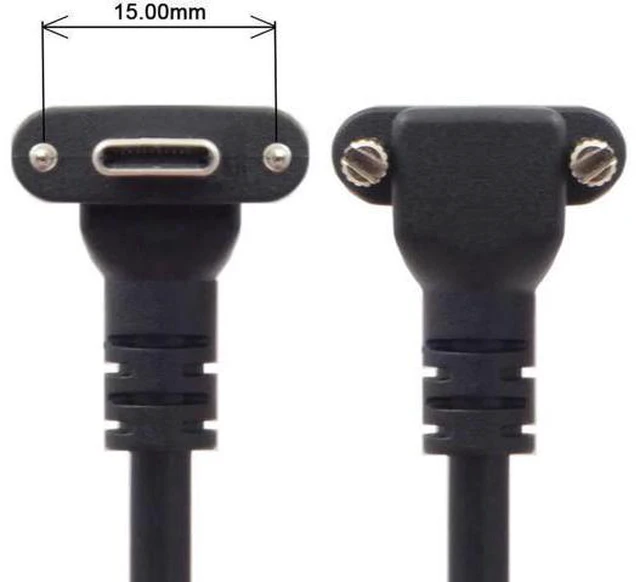 Alt view image 2 of 7 - Aomoproing Down Up Angled USB 3.1 Type-C Dual Screw Locking to Standard USB3.0 Data Cable 90 Degree Compatible for Camera (3.0M)