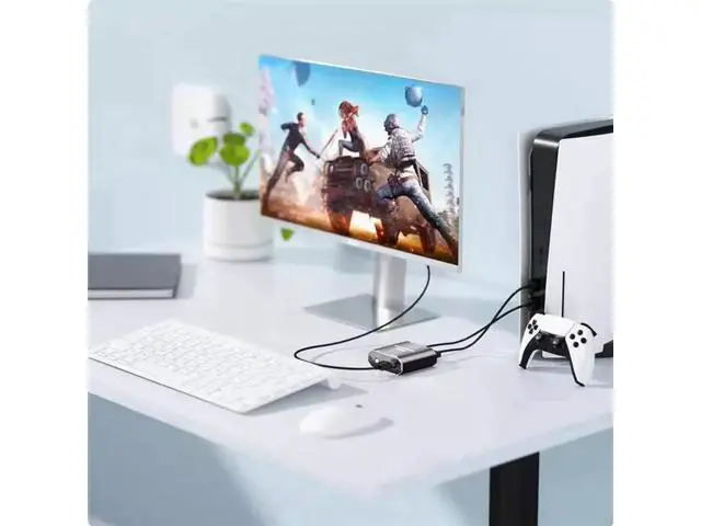 Alt view image 3 of 3 - hdmi divider one minute two 4K mini HDMI one in two out divider HD video on the same screen