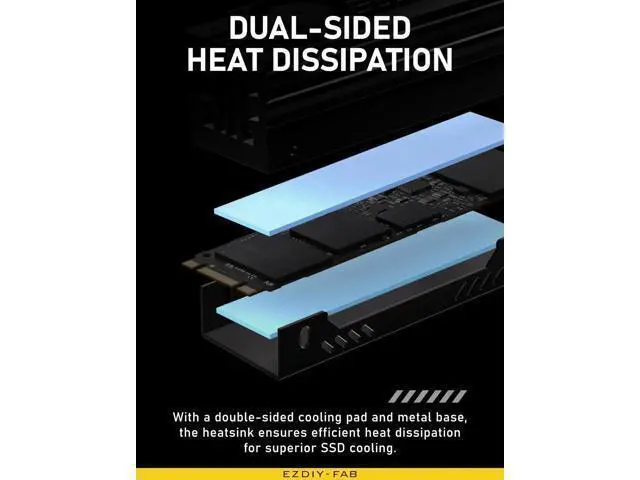 Alt view image 7 of 7 - Shield ARGB M.2 SSD Heatsink with Build-in 20mm PWM Fan, Premium Aluminum Design,5V 3-Pin ARGB Sync, High-Performance SSD Cooler for M.2 2280-Black-1 Pack