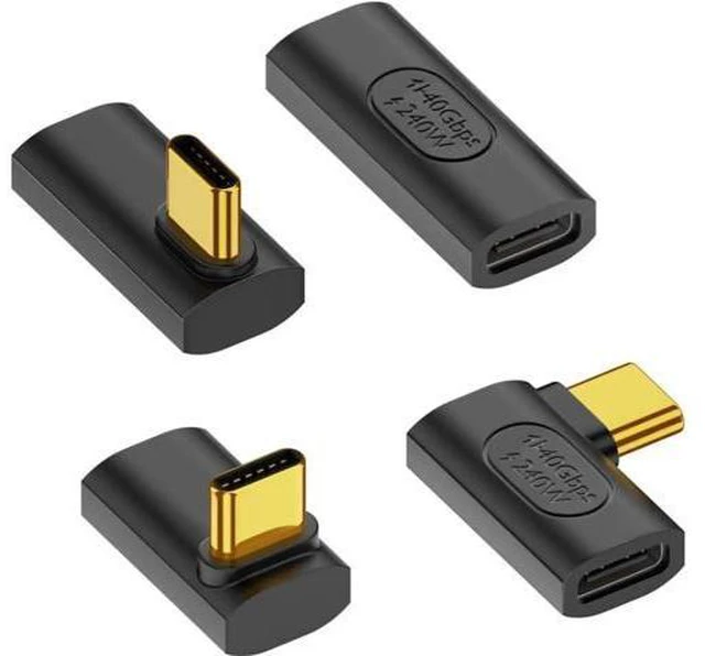 Main image of Aomoproing 90 Degree USB C Adapter - 40Gbps Support Thunderbolt 4 Cable for Steam Deck, Laptop, MacBook, iPhone - 4 Pack