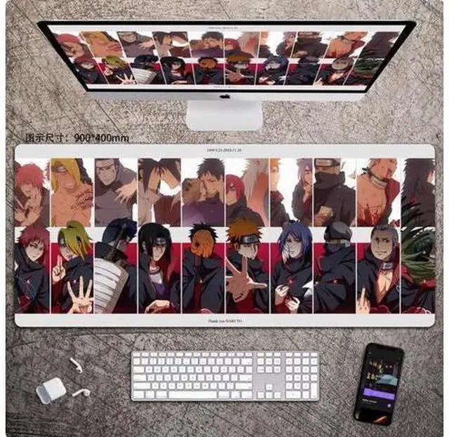 Main image of Anime NARUTO mouse pad Extended Gaming Mouse Pad with Stitched Edges, Large Mouse pad with Non-Slip Rubber Base for Work & Gaming, Office & Home