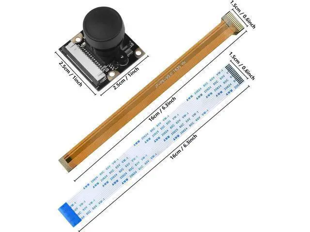 Alt view image 2 of 6 - Werleo For Raspberry Pi Camera Module Wide-Angel Fish-Eye Camera Lenses OV5647 Sensor with Raspberry Pi Zero Ribbon Cable & FPC Cable for Raspberry Pi 3B+ 3B 2B Zero
