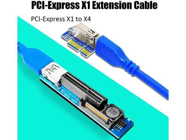 Alt view image 5 of 7 - Aomoproing UEX103 600mm PCIe 3.0 X1 to X4 Riser Cable (PCIe 3.0 X1 Bandwidth) for PCIe WiFi Card, M.2 PCIe Card, Firewire Card, USB PCIe Card, Sound Card, etc
