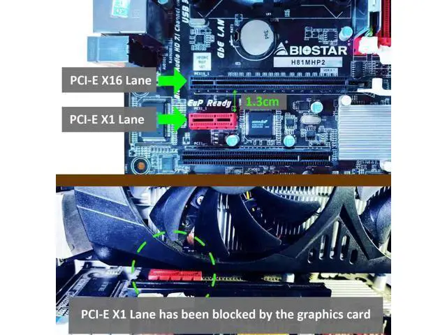 Alt view image 7 of 7 - Aomoproing UEX103 600mm PCIe 3.0 X1 to X4 Riser Cable (PCIe 3.0 X1 Bandwidth) for PCIe WiFi Card, M.2 PCIe Card, Firewire Card, USB PCIe Card, Sound Card, etc