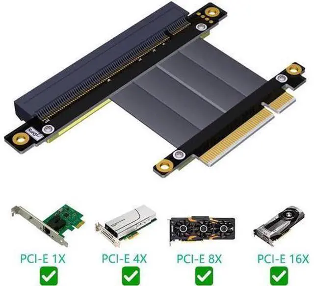 Main image of PCIE Riser PCI-E 8X to 16X Riser Extender Card Adapter PCIe 16X PCI Express Flexible Cable PCIe Gen3 8Gb Cables 15cm Axial Cable