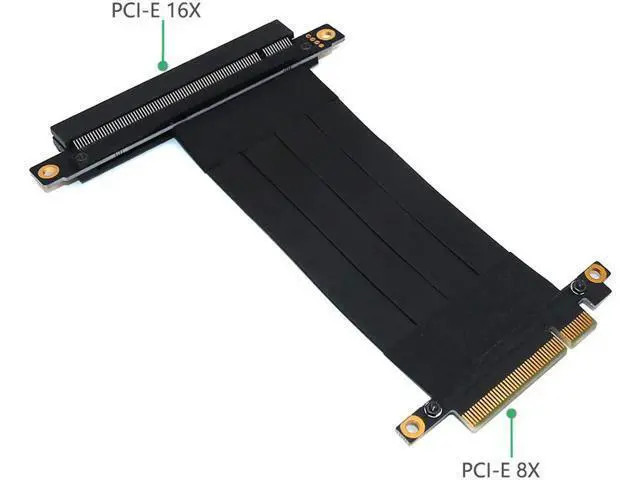 Alt view image 2 of 6 - PCIE Riser PCI-E 8X to 16X Riser Extender Card Adapter PCIe 16X PCI Express Flexible Cable PCIe Gen3 8Gb Cables 15cm Axial Cable