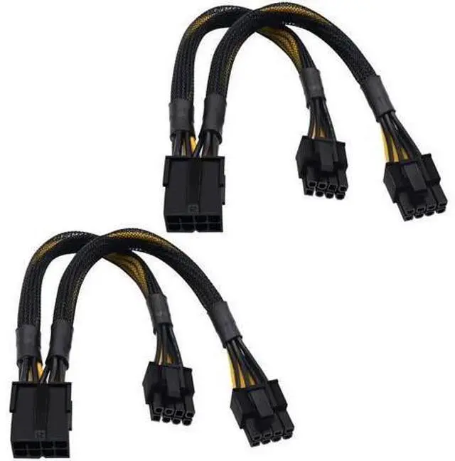 Main image of Aomoproing (2-Pack) 8 Pin PCIe Splitter Cable, GPU VGA PCIe 8 Pin Female to Dual 8 Pin (6+2) Male PCI Express Power Adapter Braided Extension 9 inches (23cm)