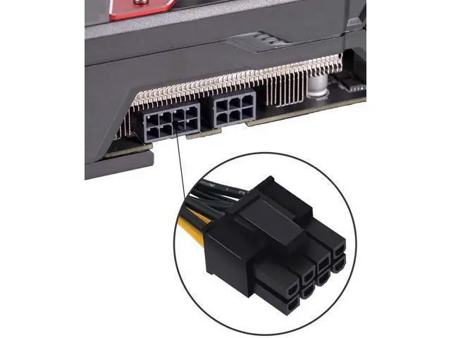 Alt view image 5 of 6 - Aomoproing (2-Pack) 8 Pin PCIe Splitter Cable, GPU VGA PCIe 8 Pin Female to Dual 8 Pin (6+2) Male PCI Express Power Adapter Braided Extension 9 inches (23cm)