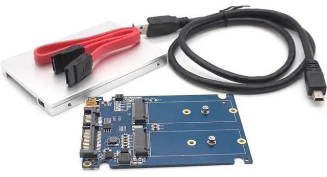 Alt view image 3 of 7 - Dual M.2 NGFF ssd SATA3 adapter expansion card adapter SATA to NGFF 2.5 inch SATA