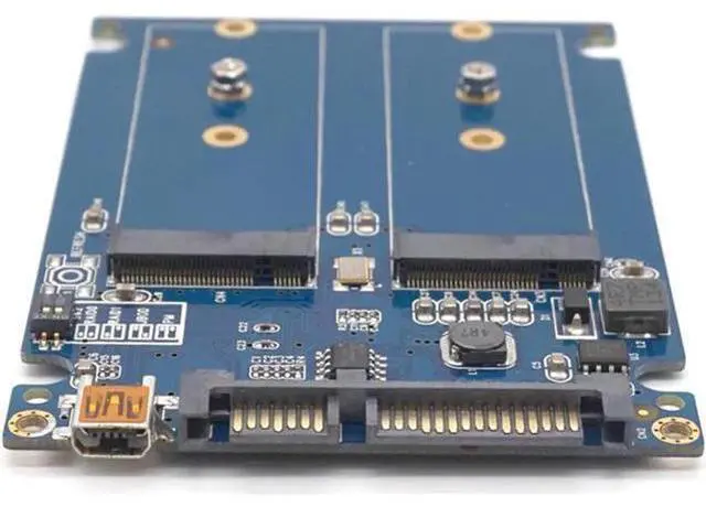 Alt view image 4 of 7 - Dual M.2 NGFF ssd SATA3 adapter expansion card adapter SATA to NGFF 2.5 inch SATA
