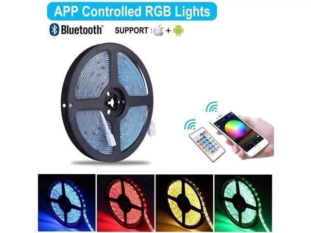 Alt view image 4 of 7 - Bluetooth LED Strip Lights 5050 10M (2 x 5M) 300 LED Stripes Lights Smart Phone Controlled Waterproof RGB LED Band Light for Home & Outdoor Decoration