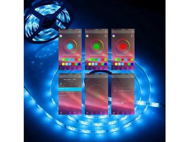 Alt view image 7 of 7 - Bluetooth LED Strip Lights 5050 10M (2 x 5M) 300 LED Stripes Lights Smart Phone Controlled Waterproof RGB LED Band Light for Home & Outdoor Decoration