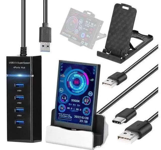 Main image of 3.5 Inch IPS Display Screen USB Secondary Screen Computers CPU GPU RAM HDD Monitor Time Date Display Horizontal Vertical Screen Switch
