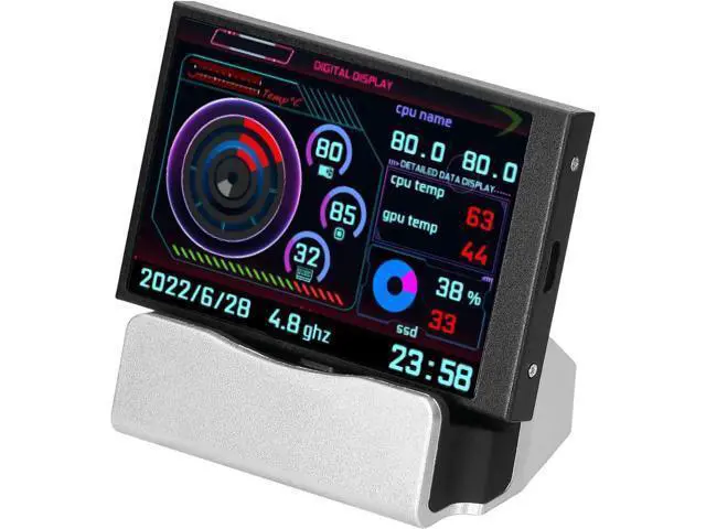 Alt view image 6 of 7 - 3.5 Inch IPS Display Screen USB Secondary Screen Computers CPU GPU RAM HDD Monitor Time Date Display Horizontal Vertical Screen Switch