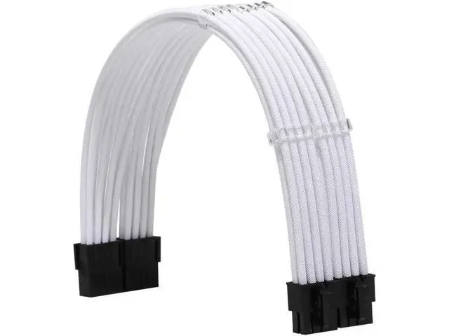 Alt view image 3 of 6 - Sleeve Extension Power Supply Cable Kit 18AWG ATX 24P+ EPS 8-P+PCI-E8-P with Combs for PSU to Motherboard/GPU (White)