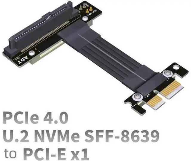 Alt view image 7 of 7 - PCIe 4.0 1x SSD To SFF-8639 (U.2) Adapter Cable For 2.5" NVMe U.2 SFF-8639 SSD