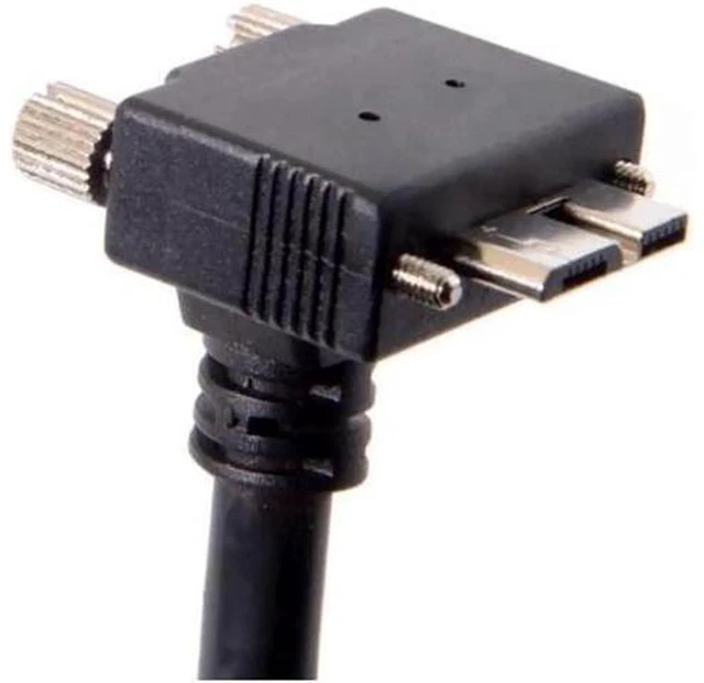 Alt view image 2 of 5 - Aomoproing 3.0M 90 Degree Up Angled Micro USB Screw Mount to 3.0 Data Cable for Industrial Camera U3-044-UP-3.0M