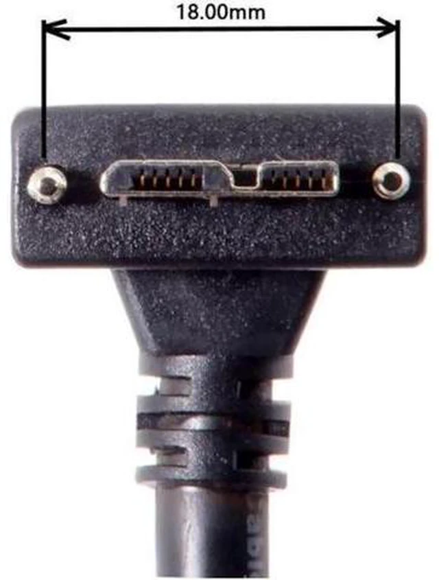 Alt view image 5 of 5 - Aomoproing 3.0M 90 Degree Up Angled Micro USB Screw Mount to 3.0 Data Cable for Industrial Camera U3-044-UP-3.0M