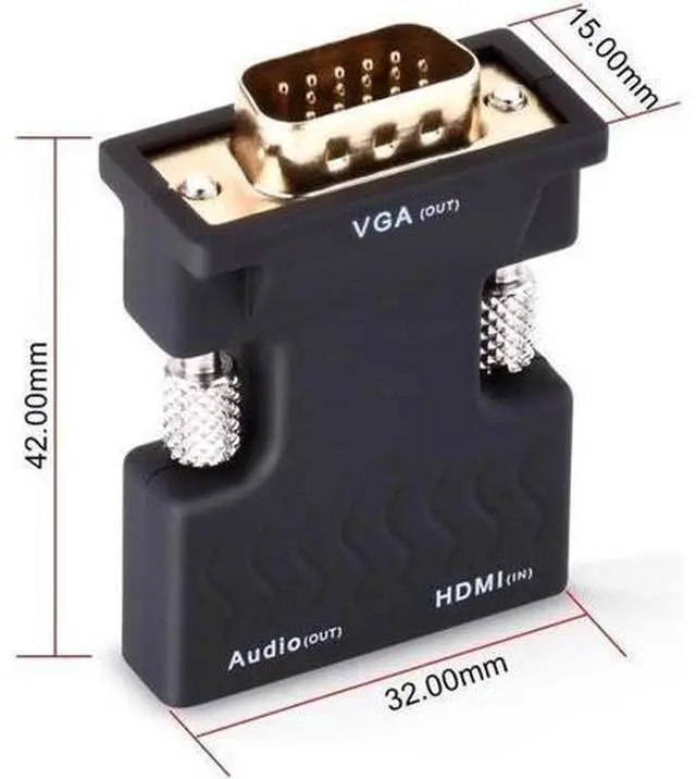 Alt view image 2 of 12 - AOMOPROING HDMI to VGA Converter with Audio, Tendak Gold-Plated 1080P HDMI Female to VGA Male Video Adapter with 3.5mm Stereo Audio for Laptop PC PS3 Xbox STB Blu-ray TV Stick