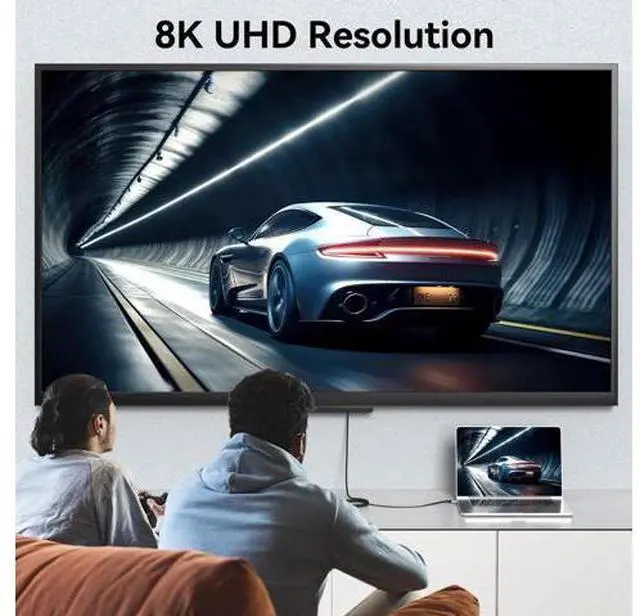 Alt view image 5 of 7 - AOMOPROING 8K USB C to HDMI 2.1 Cable 3.3Ft, 48Gbps USB Type-C to HDMI Braided Cord (8K@60Hz,4K@120Hz) Compatible with Thunderbolt 4/3, for iPhone 15/15Promax, MacBook Air, iPad, XPS 17