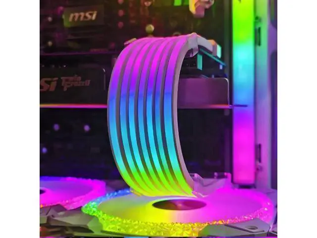 Alt view image 3 of 7 - Lamp Tape PC Backlight Flexible LED Strip Light 5V ARGB Aura Sync Multifunctional DIY for 24PIN Motherboard AL200