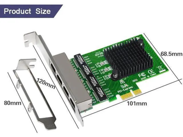 Alt view image 5 of 7 - Network Cards LAN Card Ethernet Network Adapter Ethernet Lan Adapter Network Card 4 Port RJ-45 PCI Express Free Internet