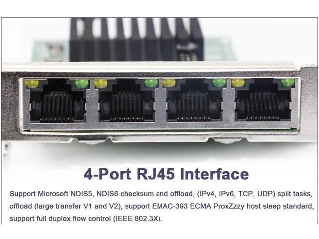 Alt view image 7 of 7 - Network Cards LAN Card Ethernet Network Adapter Ethernet Lan Adapter Network Card 4 Port RJ-45 PCI Express Free Internet