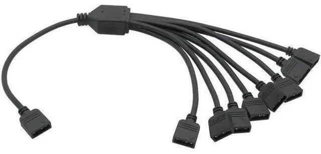 Alt view image 2 of 3 - Motherboard RGB sync Splitter, 5V 3Pin ARGB sync YNC HUB Transfer Extension Cable(1-8(3Pin 5V))