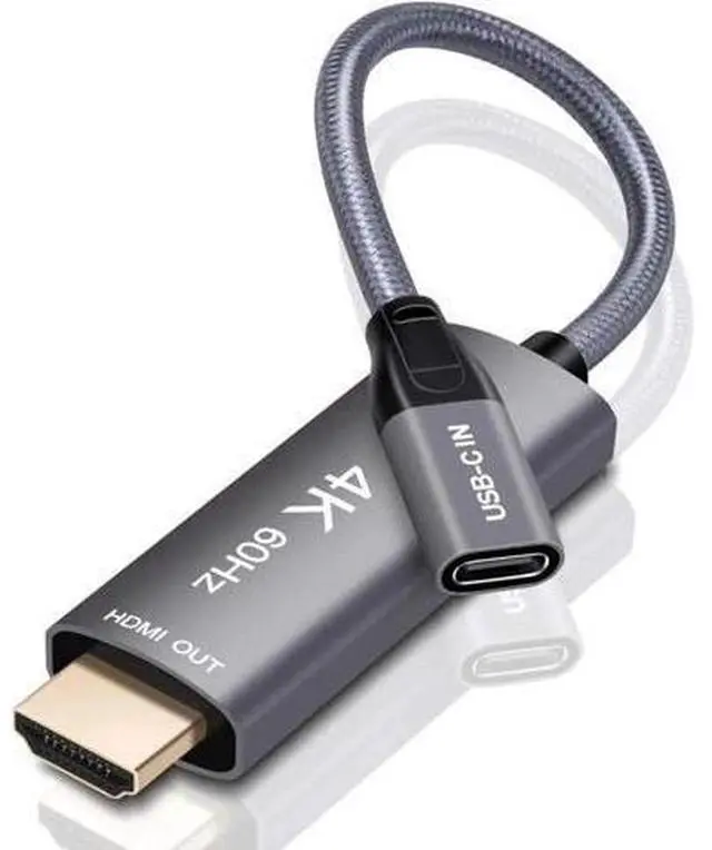 Main image of USB-C Female to HDMI Male Cable Adapter,USB Type C 3.1 Input to HDMI Ouput Converter,4K 60Hz USBC Thunderbolt 3 Adapter for New MacBook Pro,Mac Air,Chromebook Pixel and More