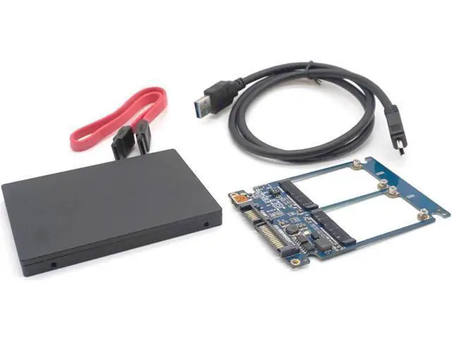 Alt view image 7 of 7 - Dual mSATA RAID to 22pin SATA Adapter 2.5 inch SATA 3.0 Enclosure USB3.0 to 2 MSATA SATA 3 RAID 0/1