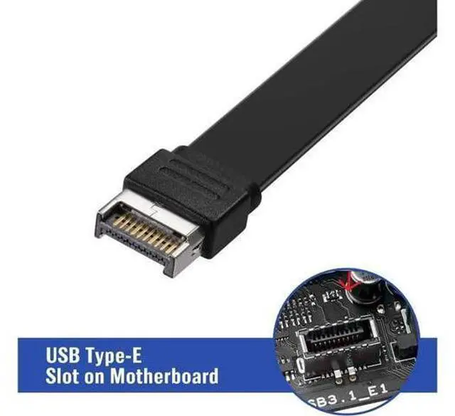 Alt view image 5 of 5 - Aomoproing USB 3.1 Type C Front Panel Header Extension Cable cm, USB 3.1 Type E to USB 3.1 Type C Cable,Gen 2 10 Gbps Internal Adapter Cable,with Mount Screw (26cm)