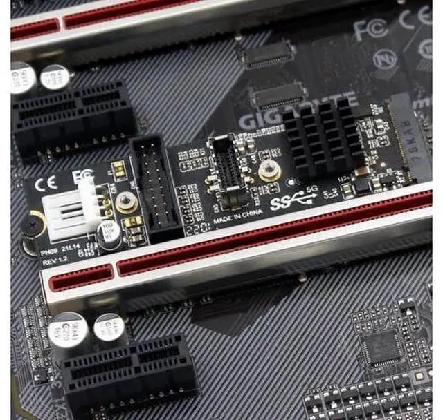 Alt view image 4 of 7 - Aomoproing M.2 NVME NGFF M-Key to USB 3.0 20Pin/USB 3.1 Type-E Front Panel Socket Mainboard Header Extension Adapter