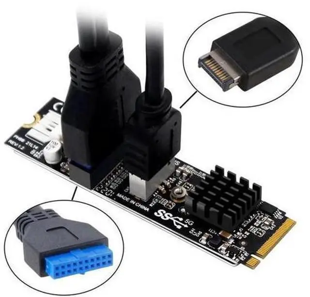 Alt view image 5 of 7 - Aomoproing M.2 NVME NGFF M-Key to USB 3.0 20Pin/USB 3.1 Type-E Front Panel Socket Mainboard Header Extension Adapter