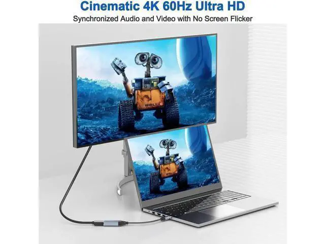 Alt view image 4 of 7 - USB C to HDMI Adapter 4K@60Hz, Thunderbolt Adapter, Type C HDMI Converter, USB-C Cable Converter, Compatible with Laptop MacBook Pro/Air, iPhone 15, Dell, HP, Pixelbook, Thinkpad, Surface, Etc(2 Pack)