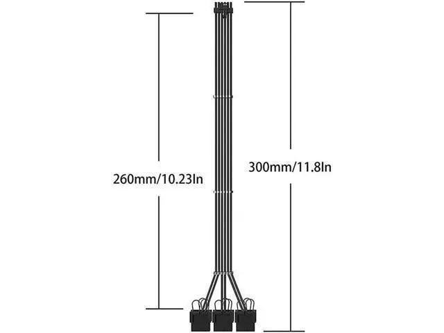 Alt view image 3 of 4 - 12+4pin transfer 3×8PIN ATX Extension Cable 3.0 Mixed Next-gen PCI-E 5.0 Extension Kit Black