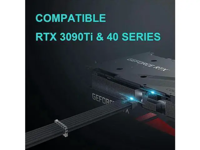 Alt view image 4 of 4 - 12+4pin transfer 3×8PIN ATX Extension Cable 3.0 Mixed Next-gen PCI-E 5.0 Extension Kit Black