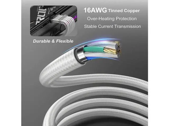 Alt view image 5 of 7 - PCI-e 5.0 Extension Cable, RTX 4090 4080 16Pin(12+4) Male to 4x8Pin Female 12VHPWR Cable PCIE GPU Power Sleeved Extender Cord Compatible for GeForce RTX 4090/4080/4070Ti/3090Ti (14inch, White)